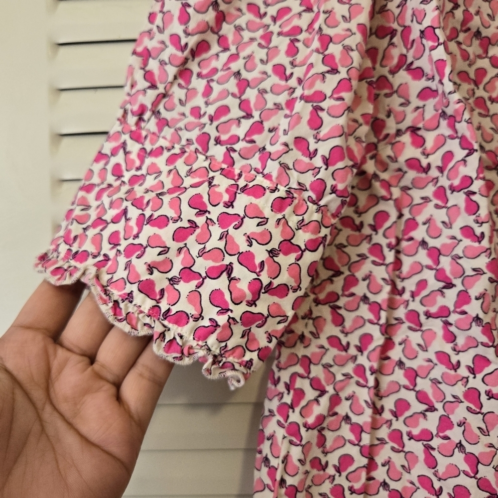 Lilly Pulitzer Pears Half Sleeve Top Pink Black & White Size 2 - Picture 8 of 10